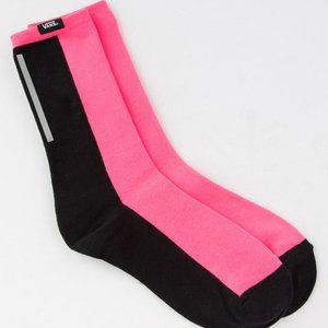 VANS After Dark Reflective Black & Knockout Pink Womens Crew Socks